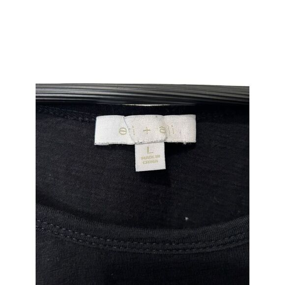 Eri + Ali Anthropologie Black Lace Detailed Knit Sleeves Size Large Fringe Boho - Picture 6 of 10